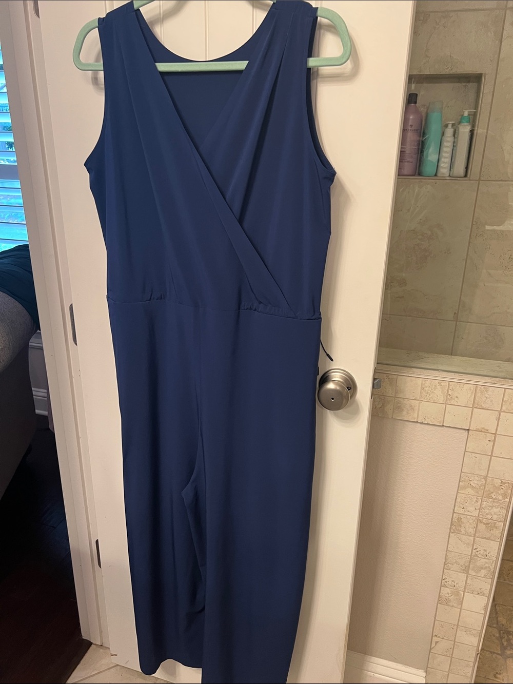 Title 9 Sleeveless V-Neck Wide-Leg Jumpsuit in Navy
